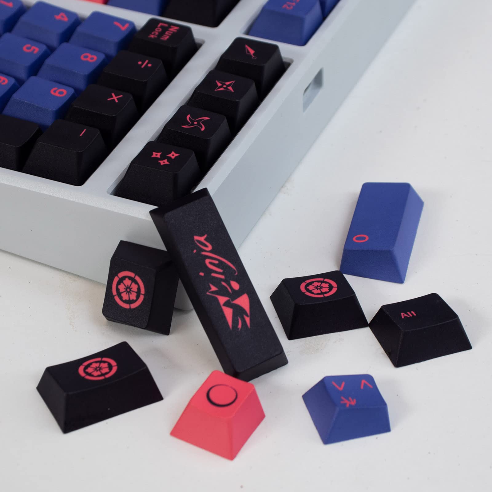 Pbt Black Purple Keycaps Cherry Profile Ninja Japanese Keycaps Set 138 Keys Custom Keycaps For Cherry Mx Gateron Kailh Switches