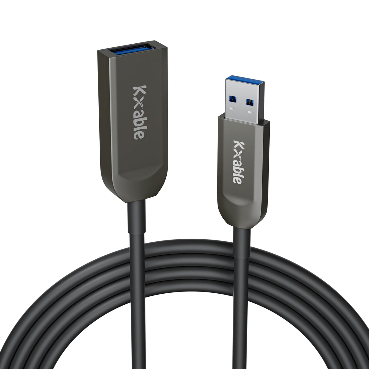 Kxable Usb 3.0 Extension Cable 100 Feet, Usb Active Fiber Optical Male To Female Extender Cord, High Speed 5Gbps Data Transfer,