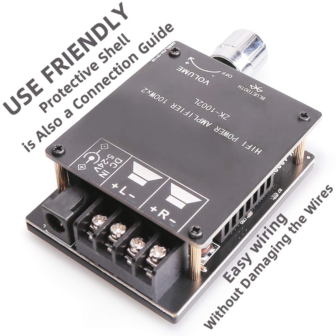 Damgoo Bluetooth Amplifier Board, 100W+100W Peak Output Power, 2.0 Channel Dc:8 24V, Password Free Connect, Bt 5.0 Amp Board For
