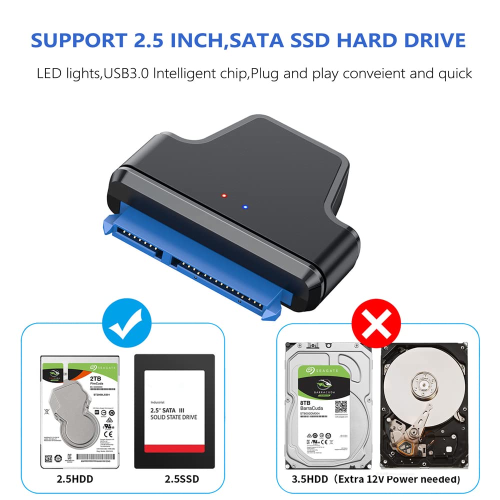 Nfhk 5Gbps Micro Usb 3.0 To Sata 22Pin 7+15 Enclosure Adapter For 2.5'' Hard Disk Drive Ssd Hdd Mass Storage Class