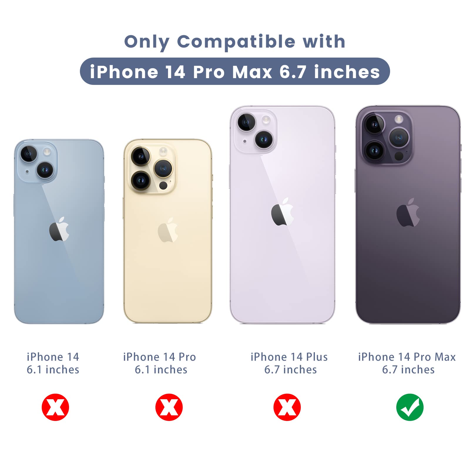 Maxdara [6 In 1] For Iphone 14 Pro Max Screen Protector, 2 Pack Iphone 14 Pro Max Back Screen Protector With 2 Pack Camera Lens