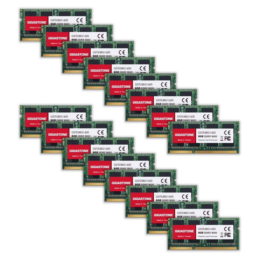 ?Ddr3 Ram? Gigastone 128Gb Kit (16X8Gb) Ddr3/Ddr3L 1600Mhz (1333Mhz) Pc3 12800 (Pc3 10600) Cl11 1.35V/1.5V 2Rx8 Sodimm 204 Pin U