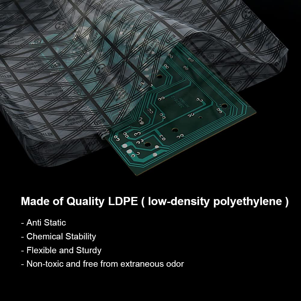 Hrx Package 20Pcs Large Premium Anti Static Bags With Antistatic Sticker, 12 X 16 Inches Open Top Esd Shielding Anti Static Bag