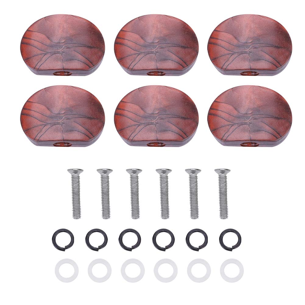 Guitar Tuning Buttons Brown, 6Pcs Guitar Tuning Peg Tuners Machine Head Replacement Tuner Buttons Knobs Set For Guitar Accessory