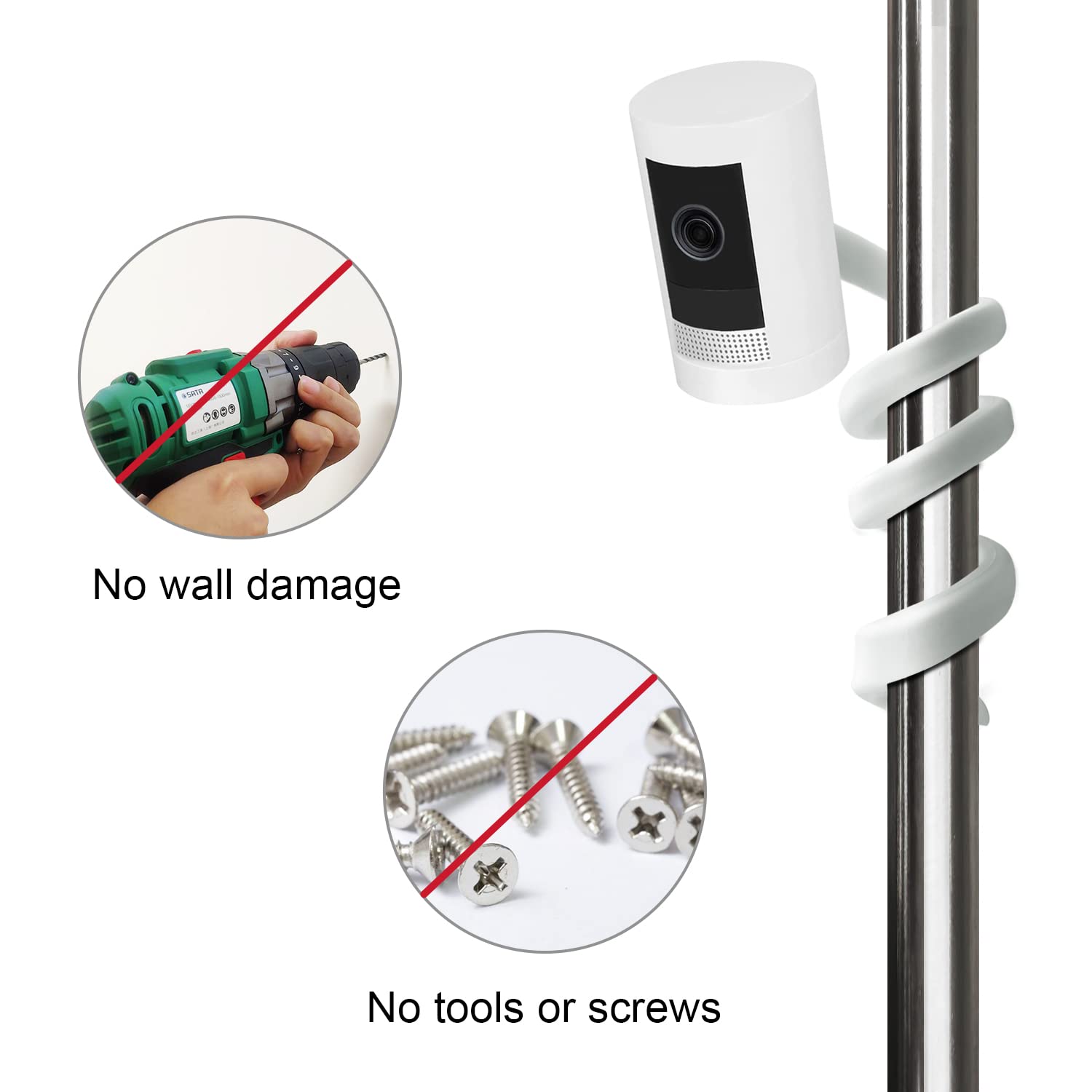 2Pack Flexible Twist Mount For Stick Up Cam & Indoor Cam, Flexible Gooseneck Mounting Bracket