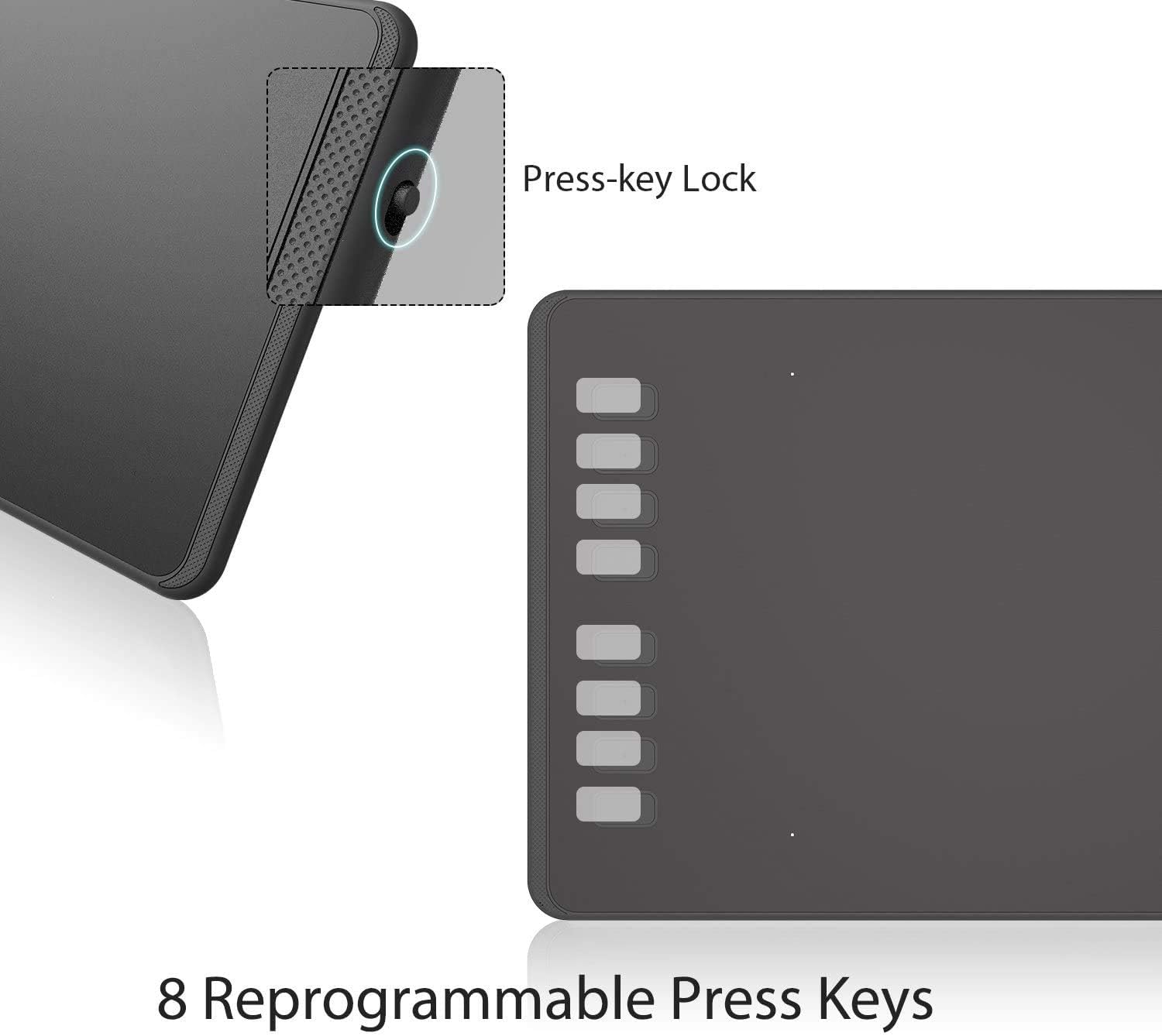 Huion Inspiroy H950P Drawing Tablet, 8X5 Inch Digital Art Tablet With Battery-Free Stylus, 8192 Pen Pressure, Tilt, 8 Hot Keys,