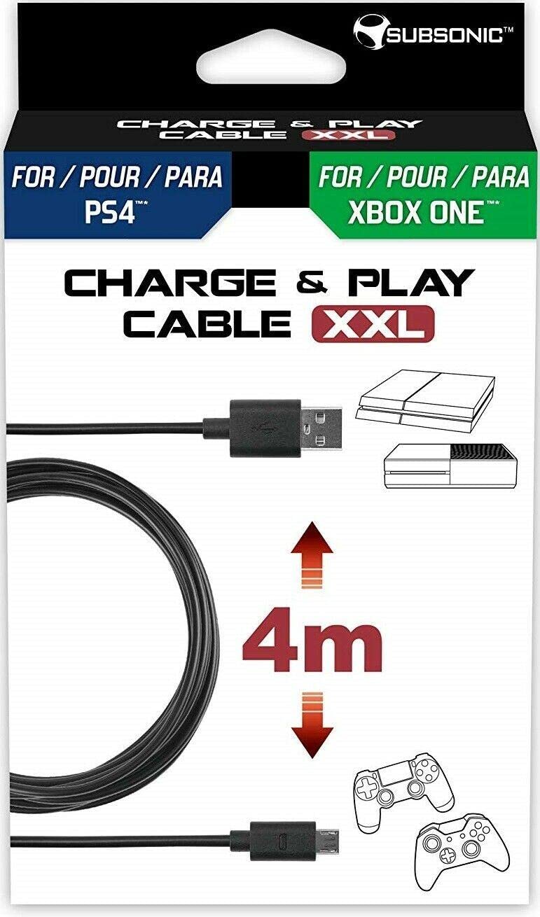 Subsonic - XXL Charge and Play Cable for PS4 Controller