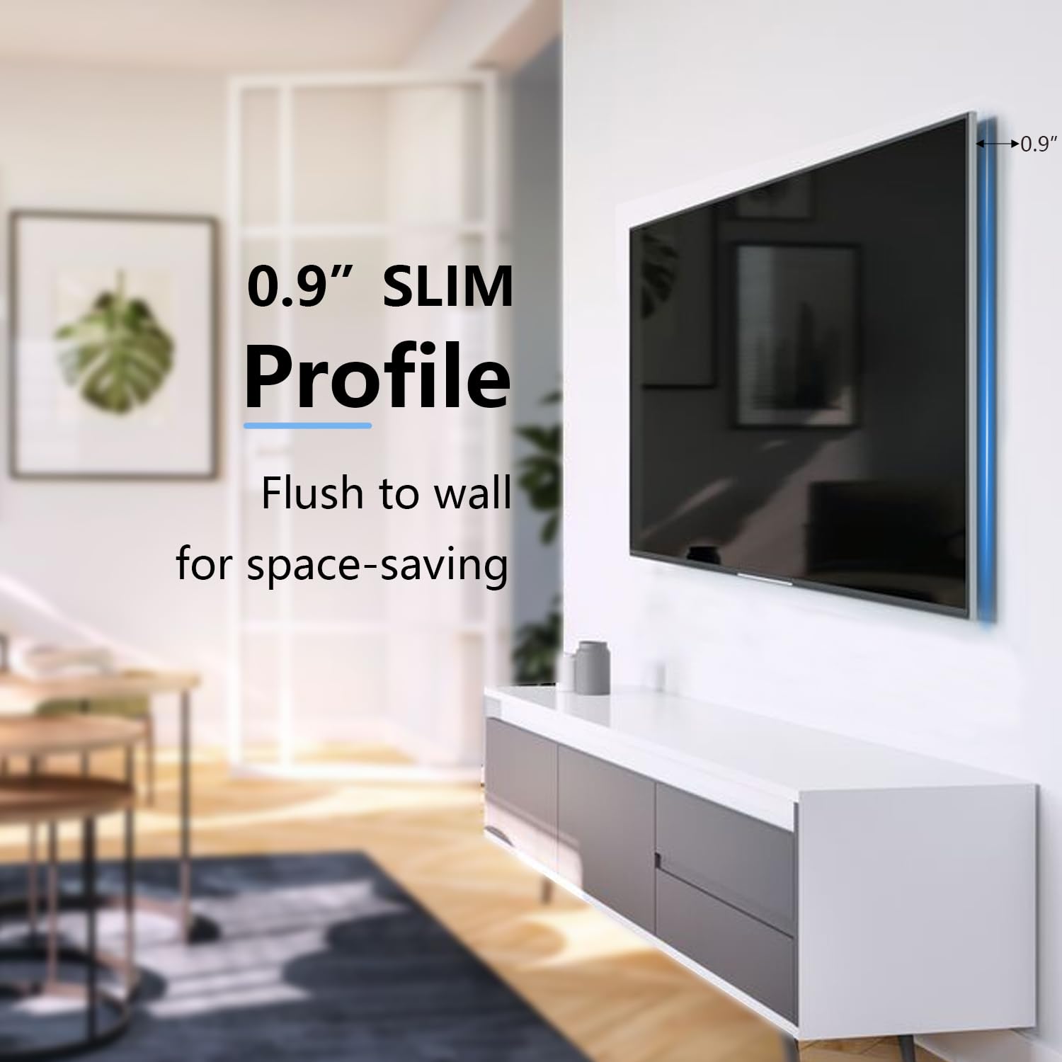 Alrhipvm Tv Wall Mount Brackets Low Profile Fixed For 14 To 43 Inch Led, Lcd Tvs Flat Screen Up To 55Lbs, Universal Tv Monitor M