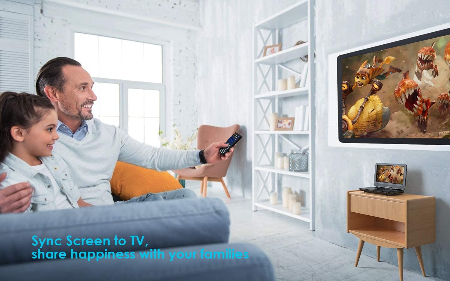 Iegeek Portable Dvd Player 12.5'', With 10.5'' Hd Swivel Screen, Car Travel Dvd Players 5 Hrs Rechargeable Battery, Region Free