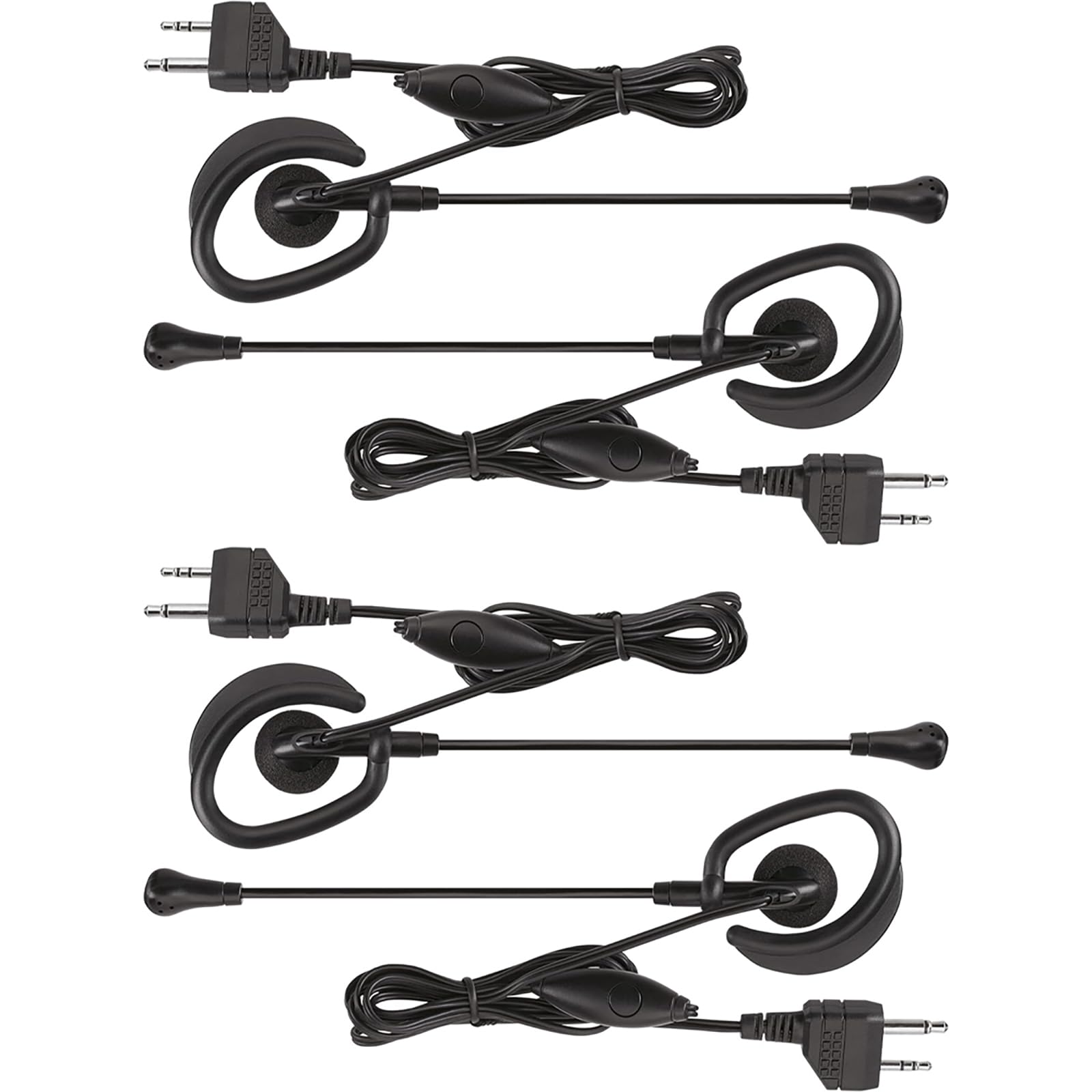 Midland Avp1 Vox Hands Free Microphone Headsets For Midland Handheld Radios   4 Pack