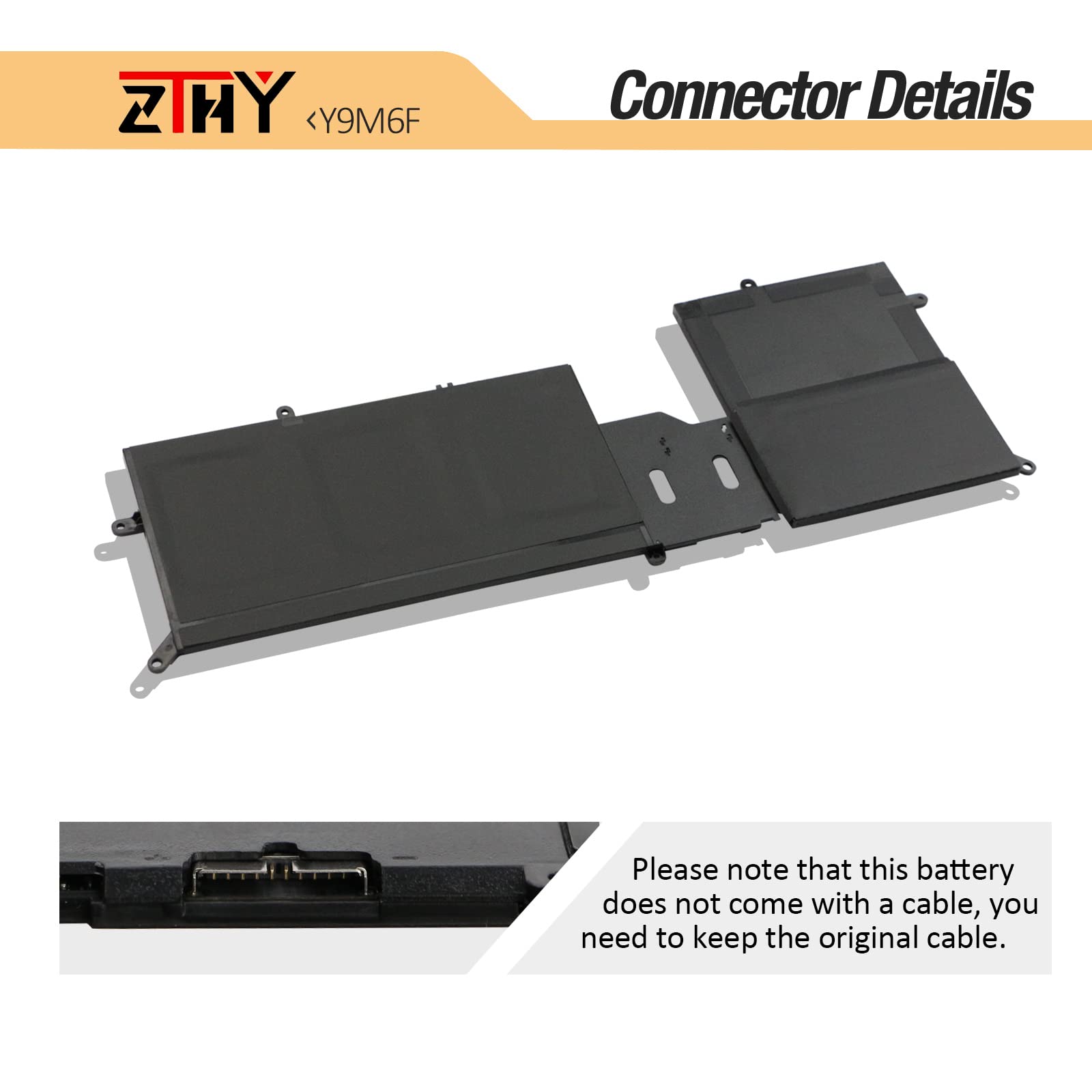 ZTHY Laptop Battery Y9M6F for Dell Alienware M15 R2 M17 R2 76Wh 11.4V Black