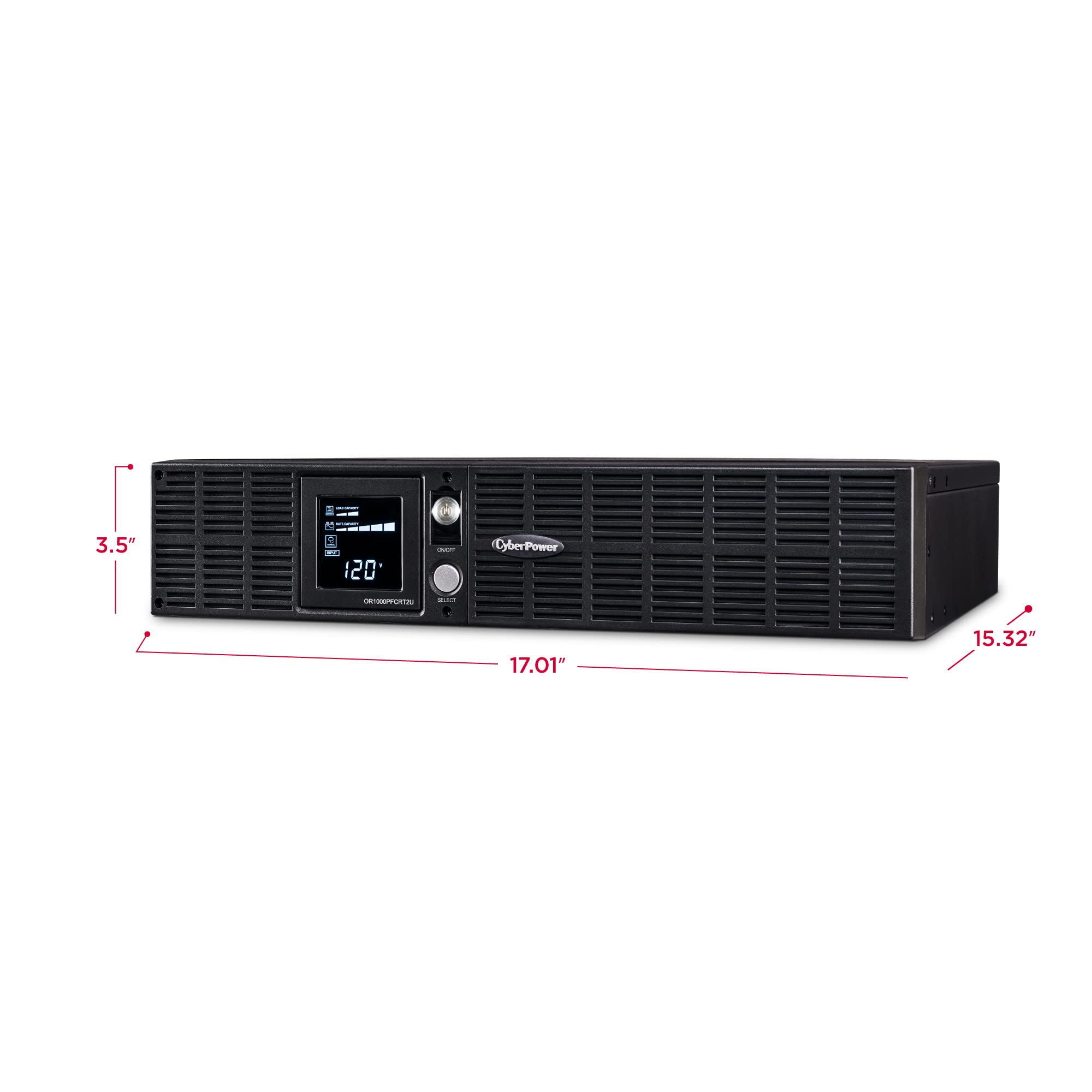 Cyberpower Or1000Pfcrt2U Pfc Sinewave Ups System, 1000Va/700W, 8 Outlets, Avr, 2U Rack/Tower