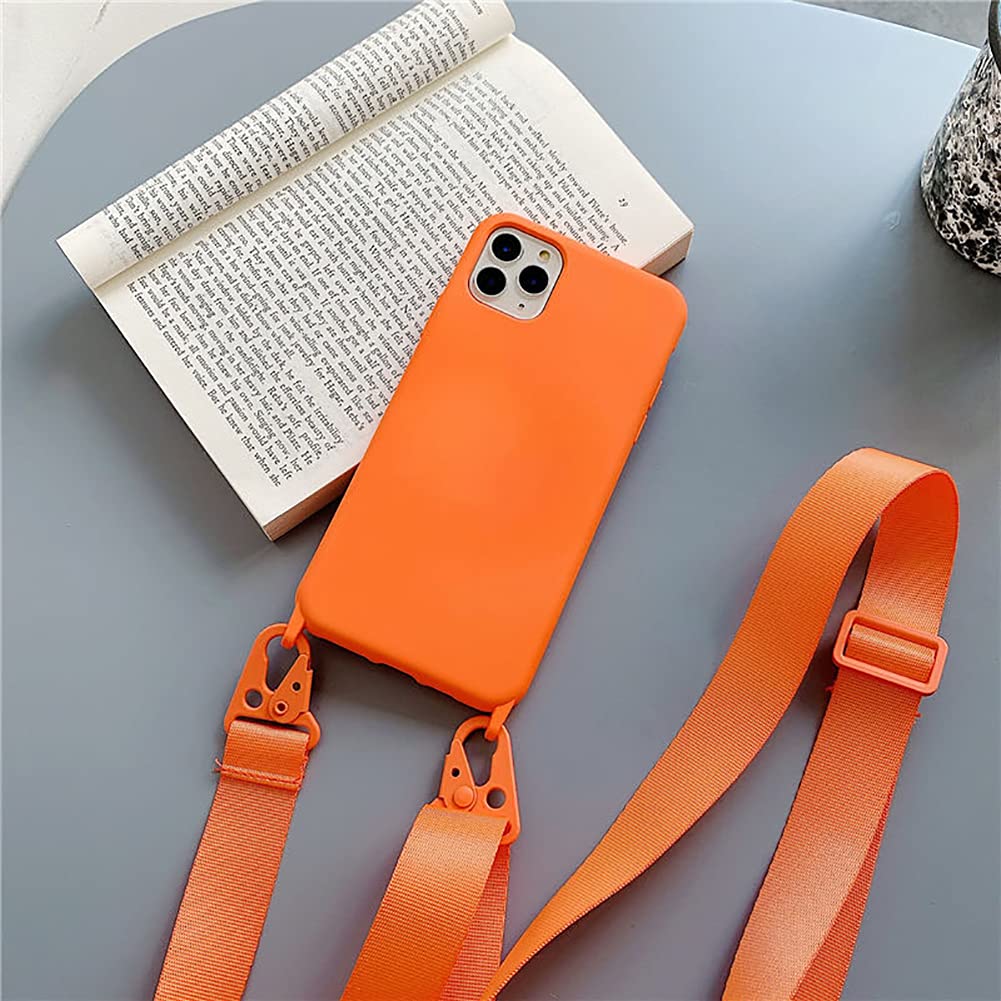 Cquukoi Compatible With Iphone 14 Pro,Crossbody Phone Case With Lanyard Cute Soft Silicone Case With Adjustable Shoulder Strap S
