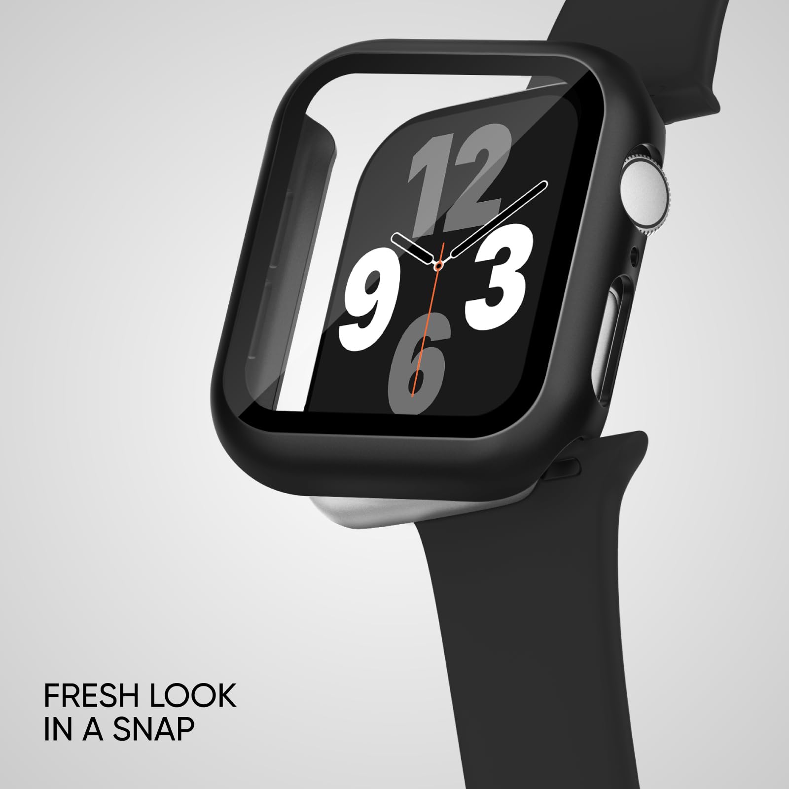 Adorique 3 In 1 For Apple Watch Band 40Mm 41Mm With Case & Screen Protector, Silicone Sport Band And Protective Cover With 9H Te