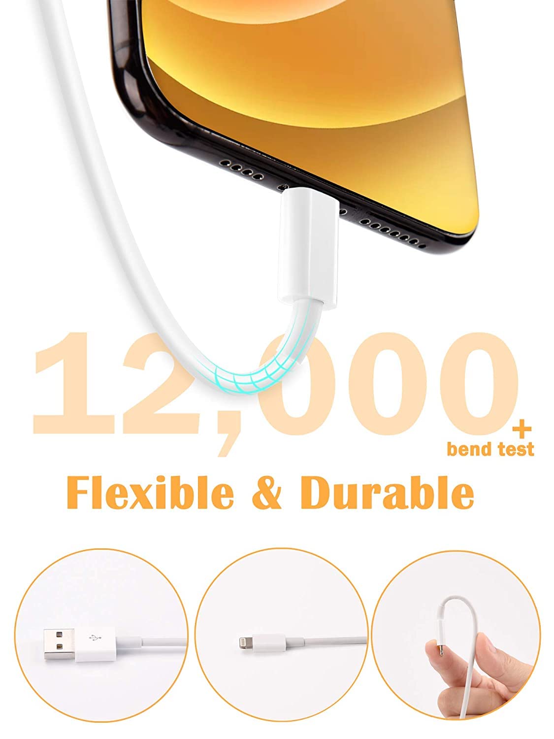 4 Pack [Apple Mfi Certified] Apple Charging Cables 3Ft, Iphone Chargers Lightning Cable 3 Foot, Fast Iphone Charging Cord For Ip