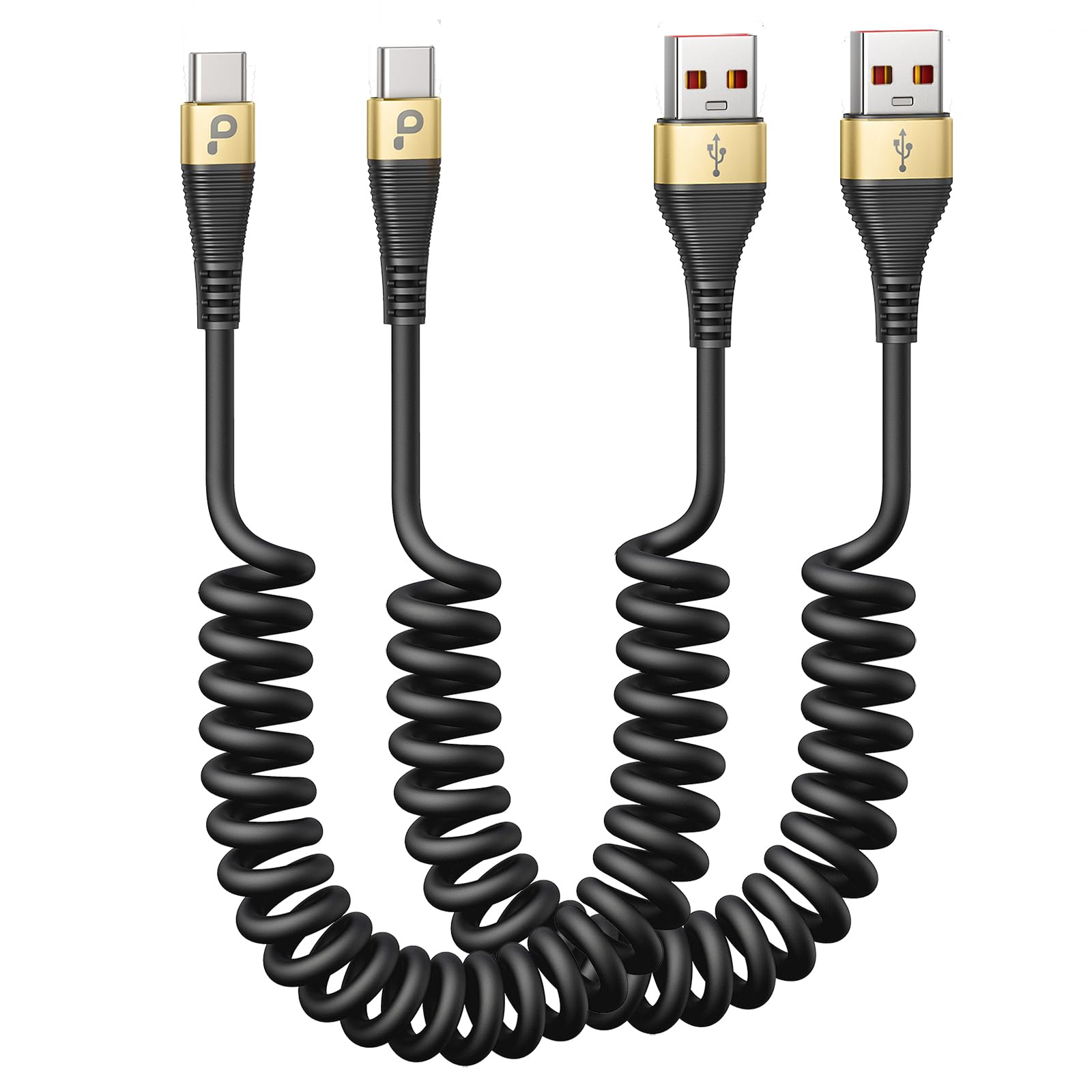 Usb C Cable Fast Charging, 2Pack 3Ft Coiled Usb A To Type C Charge Cord For Car, Usb C Charging Cable Compatible With Samsung Ga