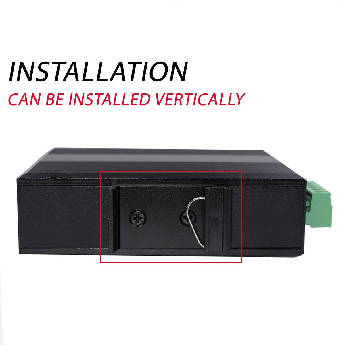 Olycom Harsh Outdoor 5 Port Gigabit Ethernet Fiber Converter, Industrial Din Rail Network Switch, 100/1000Base T To Lc, Up To 20