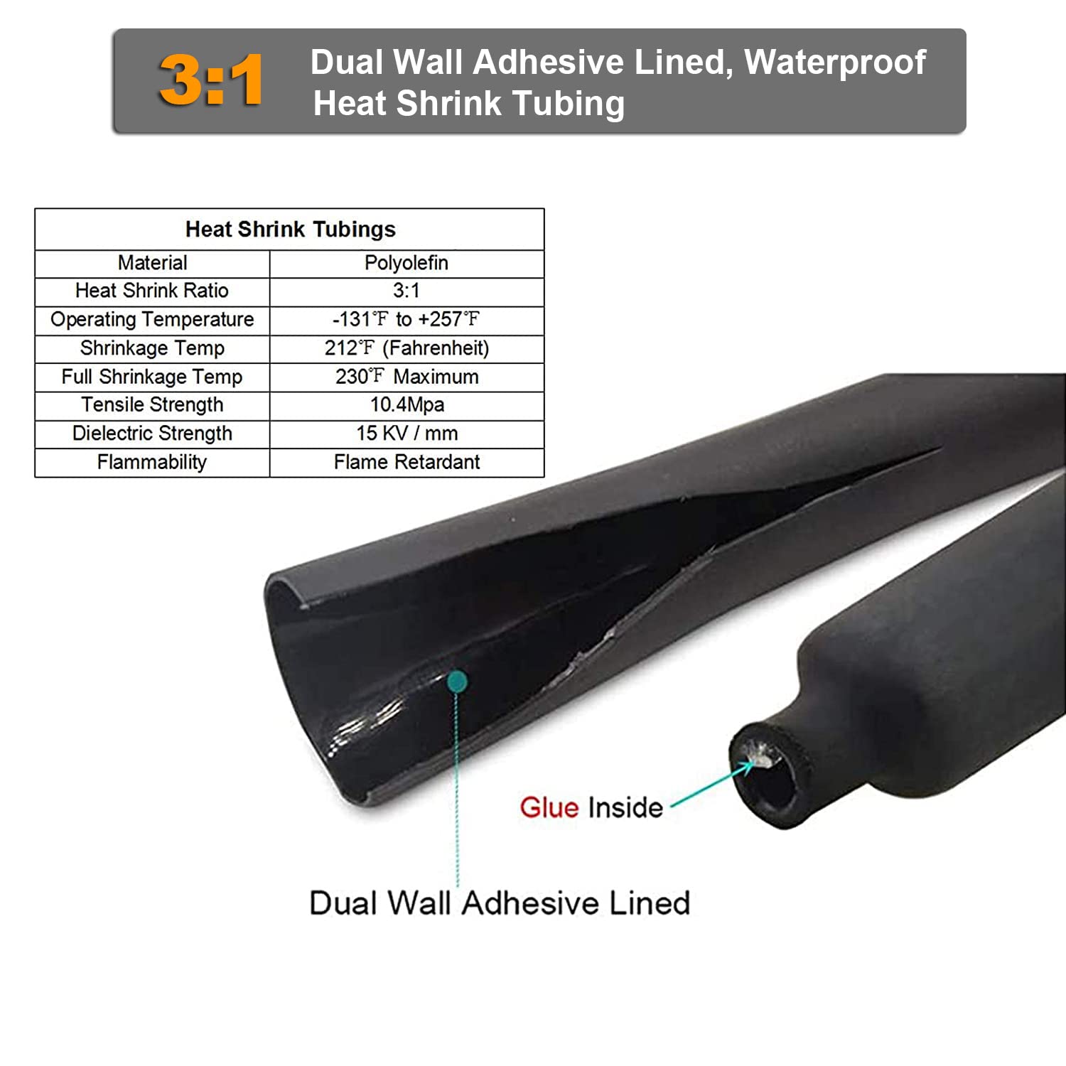 Tkdmr 10Pcs 8Awg 5/16'' Battery Lugs,Copper Wire Lugs,Heavy Duty Battery Cable Ends,Tubular Ring Terminals,Awg Crimp Wire Ring L