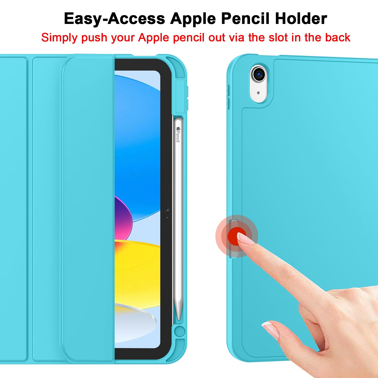 Zryxal Ipad (A16) Case/Ipad 10Th Generation Case [11-Inch 2025/10.9 Inch 2022] With Pencil Holder, Smart Cover With Soft Tpu Bac