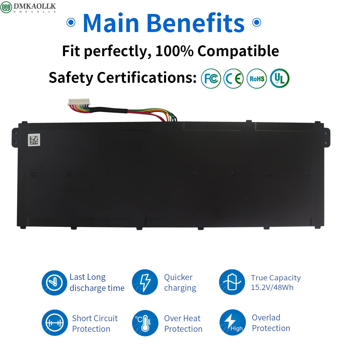 Ac14B8K Battery For Acer Predator Helios 300 N17C1 Ph315 51 Ph315 52 G3 571 G3 572 N18Q13 Nitro 5 An515 An515 53 An515 54 Aspire