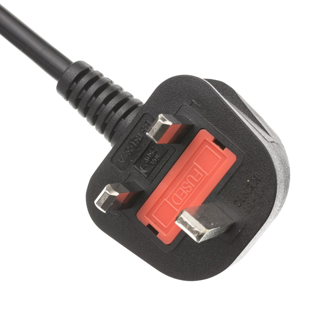 6Ft Computer/Monitor Power Cord With Fuse   Bs 1363 To C13, Vde Approved   Uk/England Compatible