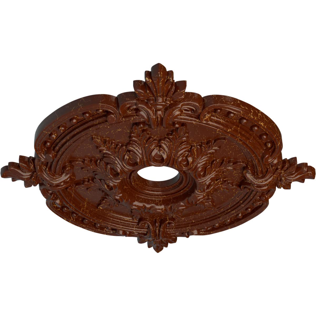 Ekena Millwork Cm28Bebmc Benson Classic Ceiling Medallion, 28 3/8''Od X 3 3/4''Id X 1 5/8''P, Hand Painted Burnished Mahogany Cr