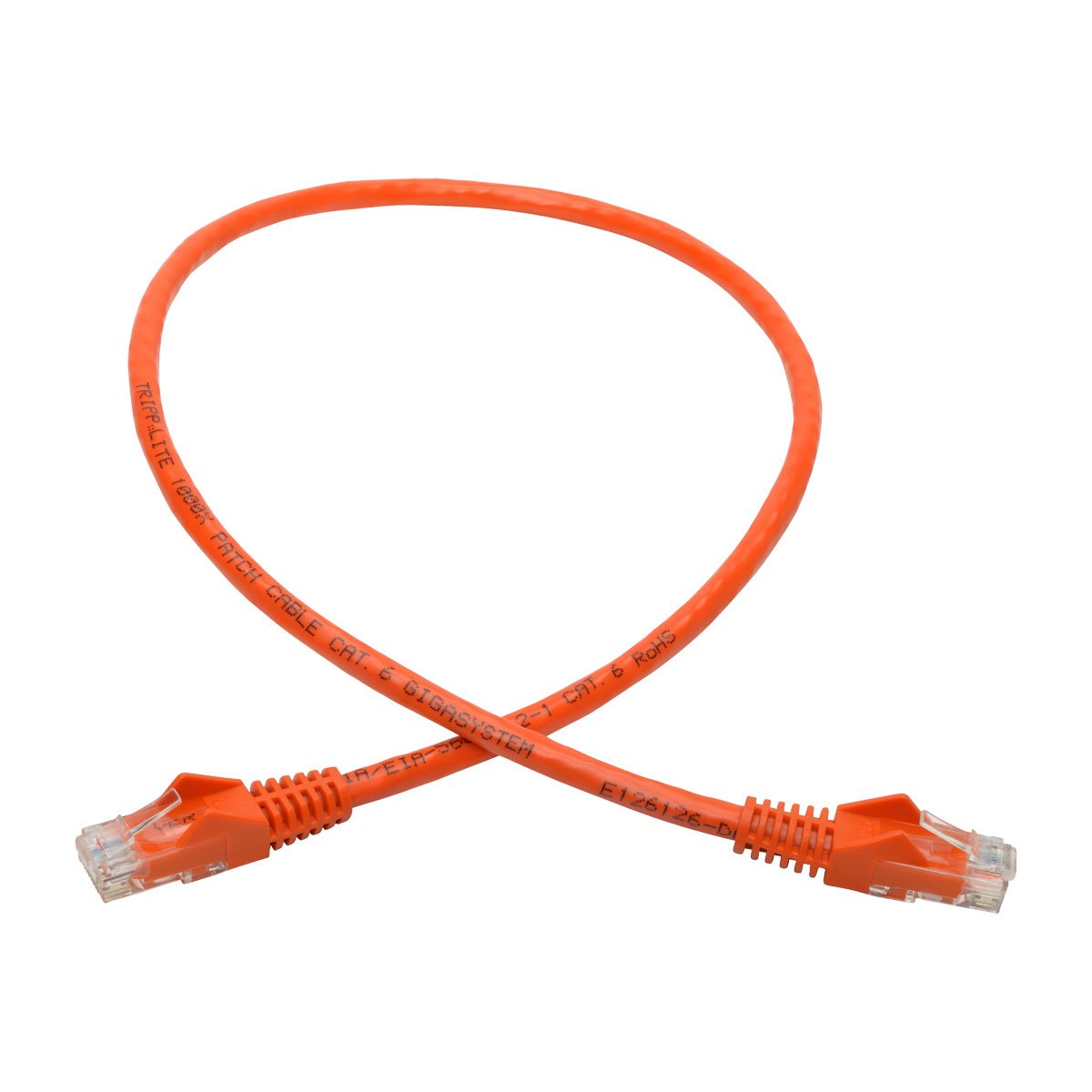 Eaton Tripp Lite Cat6 Gigabit Ethernet Snagless Molded Patch Cable Utp Orange Rj45 M/550Mhz 2Ft 2' (N201 002 Or)