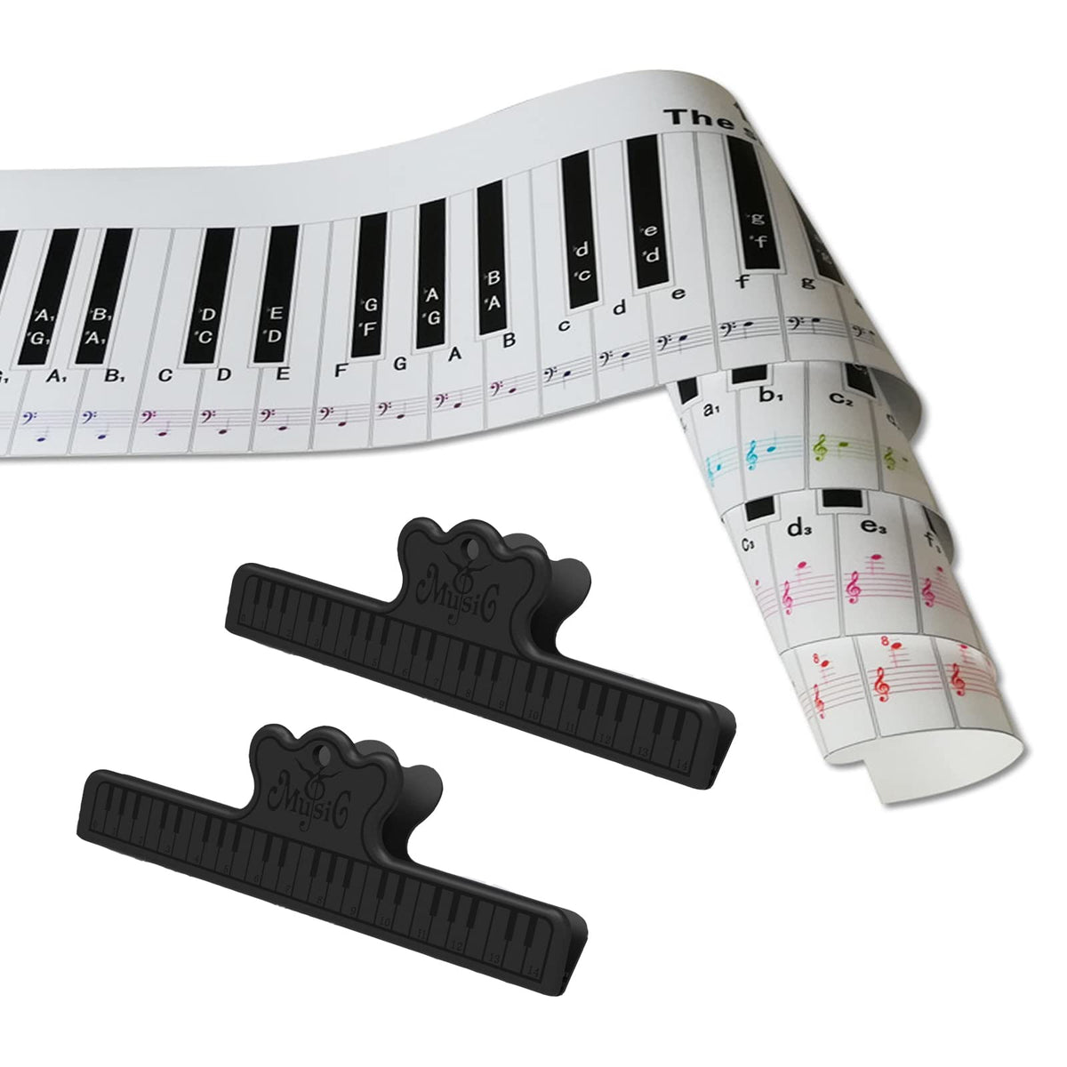 DANUDON 88 Key Piano Keyboard Note Chart Black – Electroeshop