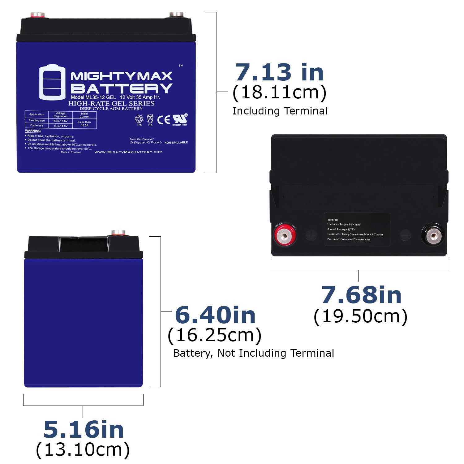 Mighty Max Battery 12V 35Ah Gel Battery Replacement For Deka 8Gu1 2 Pack Brand Product