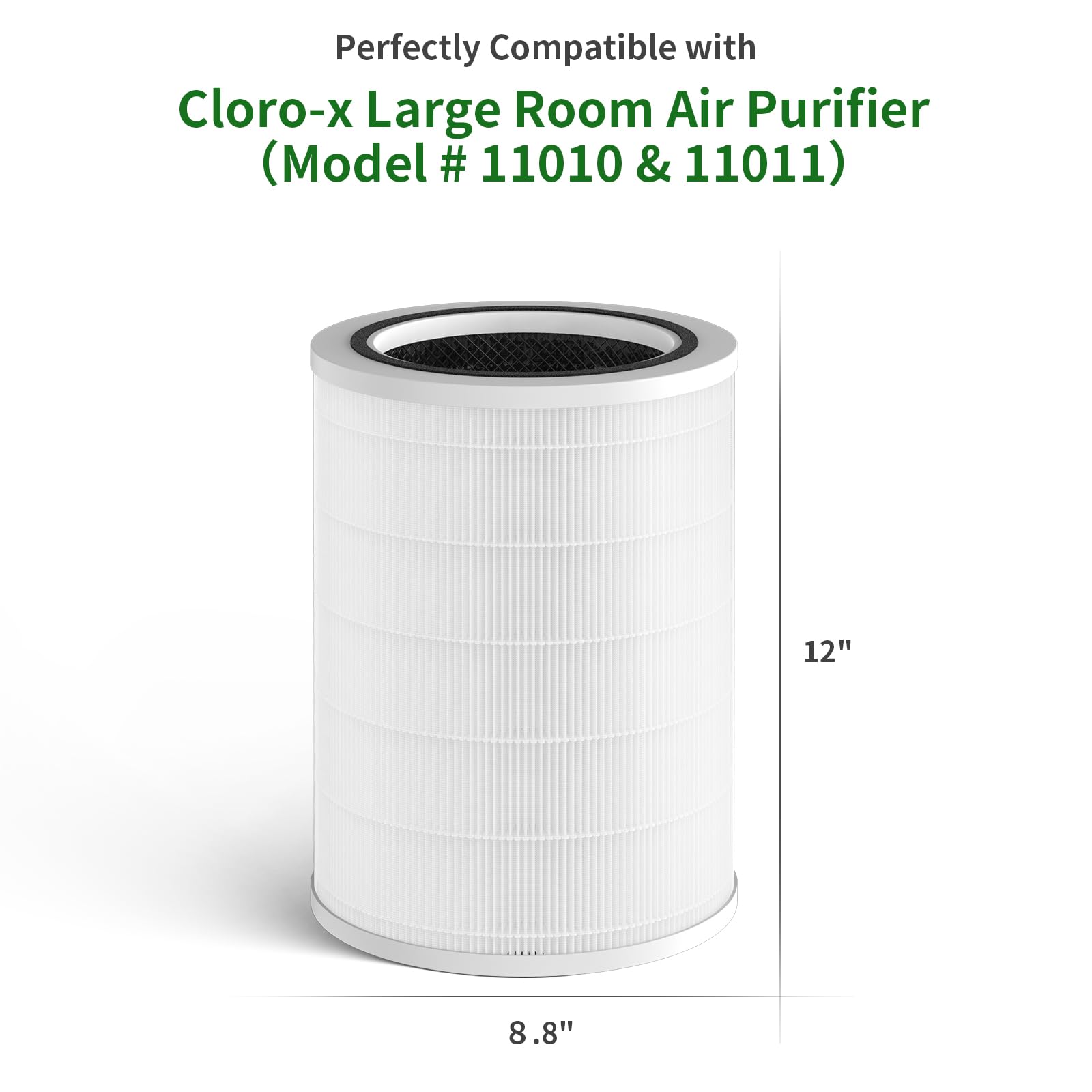 Gokbny 1 Pack Hepa Replacement Filter Compatible With Clorox Large Room Purifier, Model # 11010 & 11011, 1,500 Sq. Ft. Capacity(