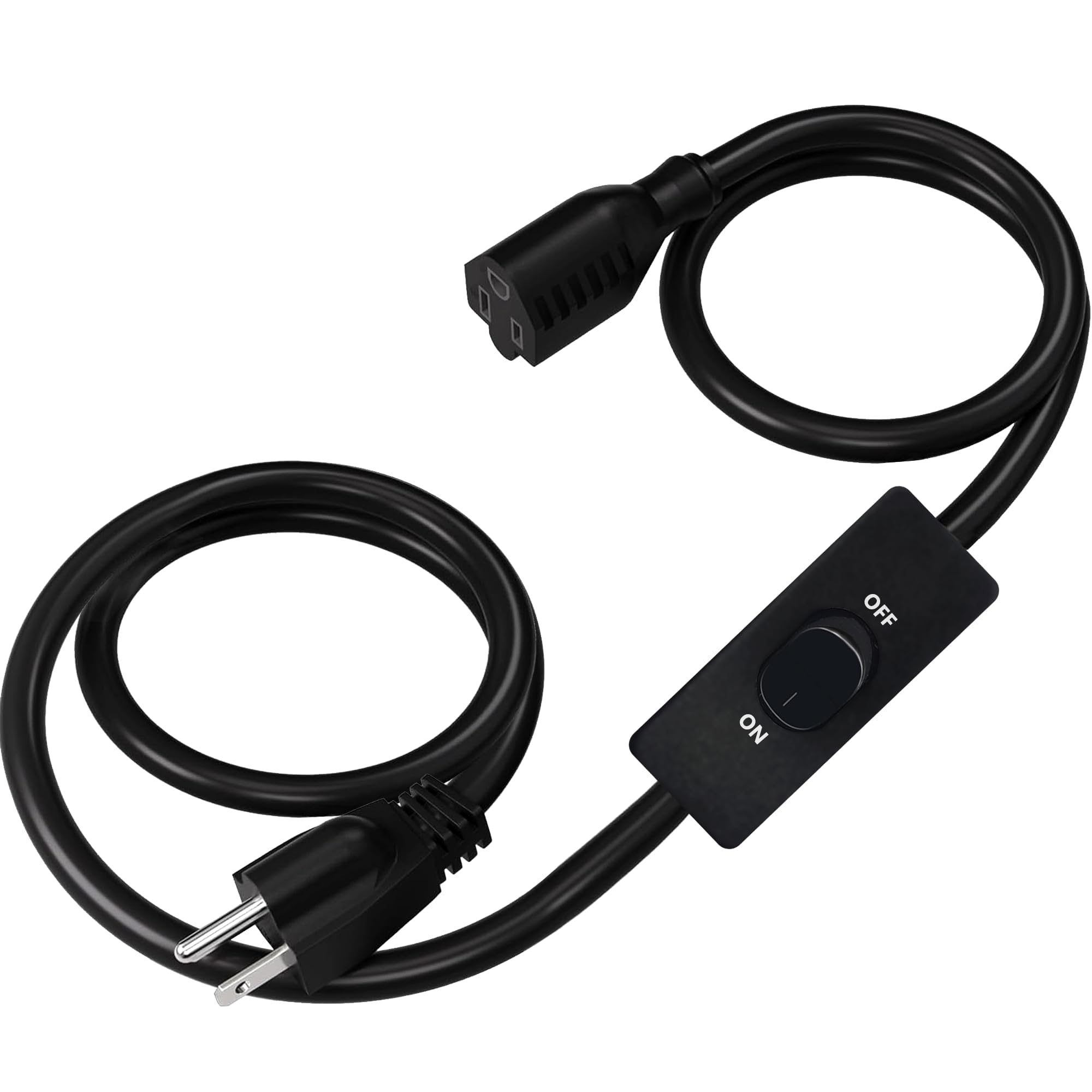 Long Extension Cord With Switch On/Off 3 Prong Grounded Plug Indoor Power Cord 6.56 Ft Insulated & Flame Retardant,Indoor Use, U