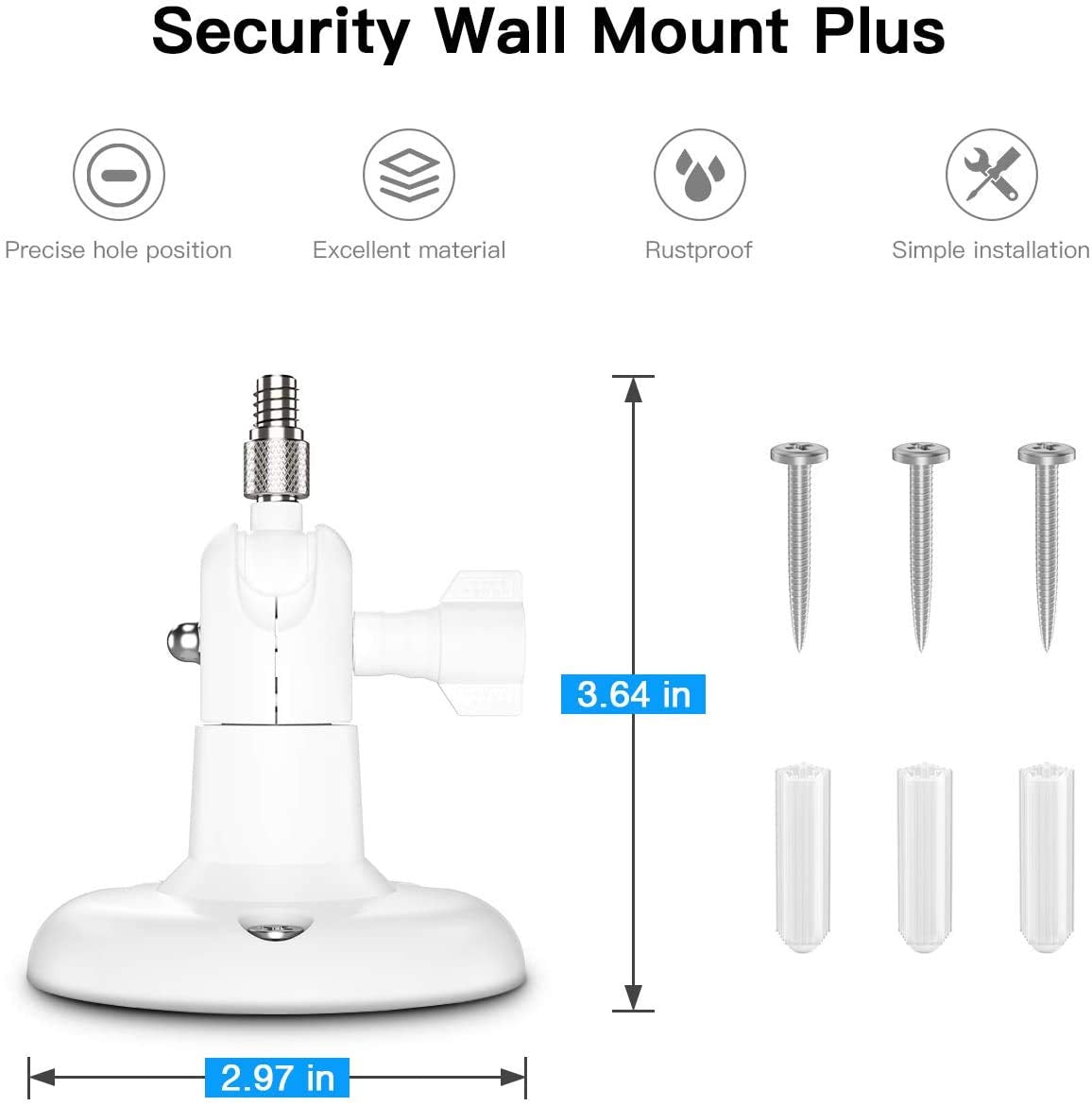 Koroao ?Latest Version? Indoor/Outdoor Security Wall Mount For All Arlo Camera, Wyze Cam Pan/V3, Arlo Ultra, Arlo Essential, Eufycam 2   More Stable And Flexible Arlo Accessories(2Pack, White)