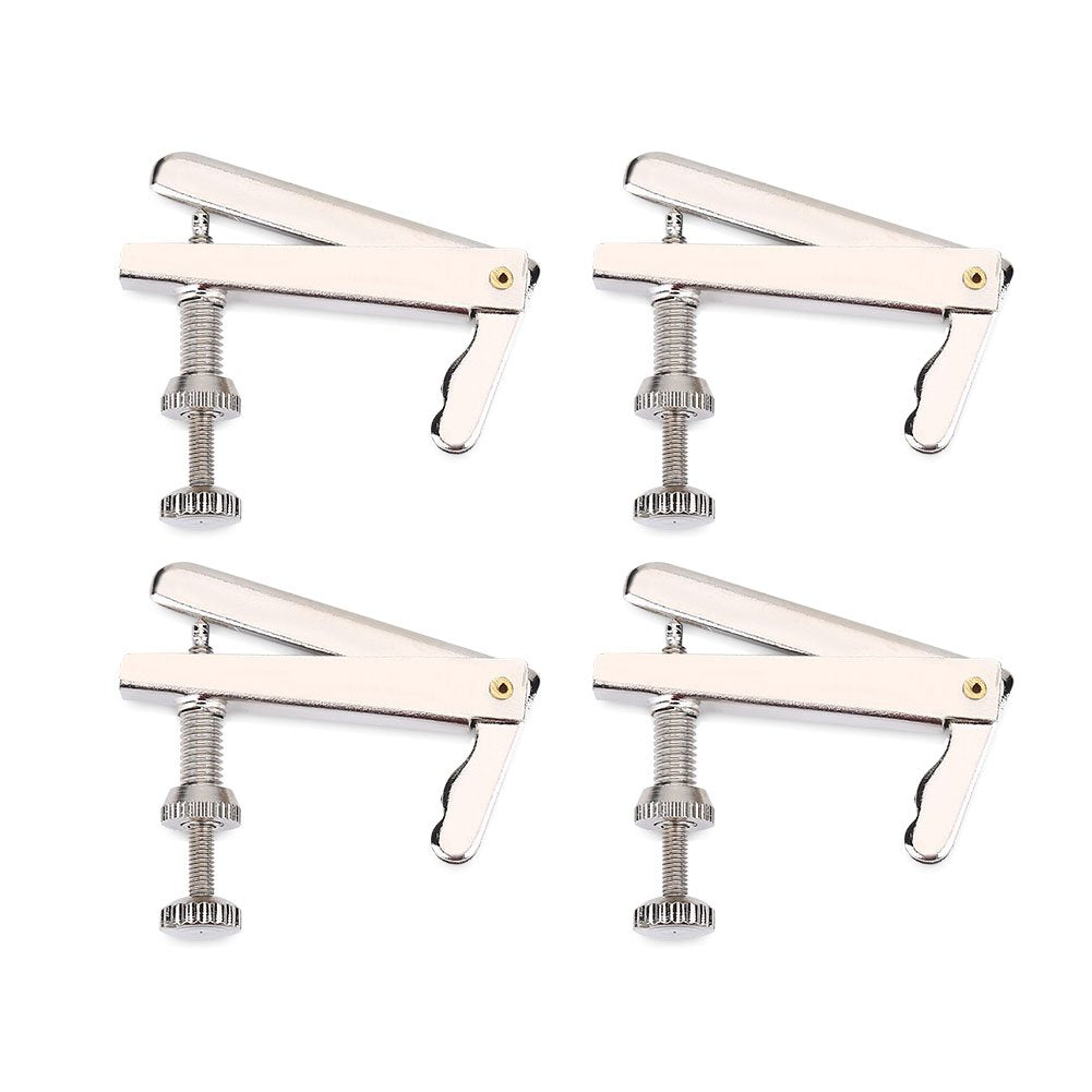 Vbestlife Cello String Fine Tuner, 4Pcs Metal Fine Tuners String Adjusters Replacement Parts For 3/4 4/4 Cello(Silver)