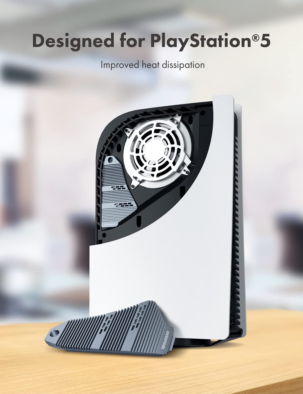 Graugear Ps5 Ssd Heatsink Cover, M.2 Nvme Ps5 Heatsink, Shuttle Shaped Design, Heat Dissipation With Heat Pipe Cooler And Alumin