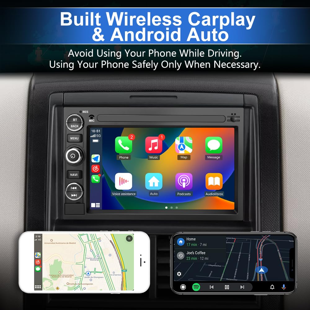 Android 13 Car Radio (2G+32G) Compatible For Ford F150 F250 F350 Fusion Edge Explorer Taurus Freestar, Car Stereo Audio With Wir