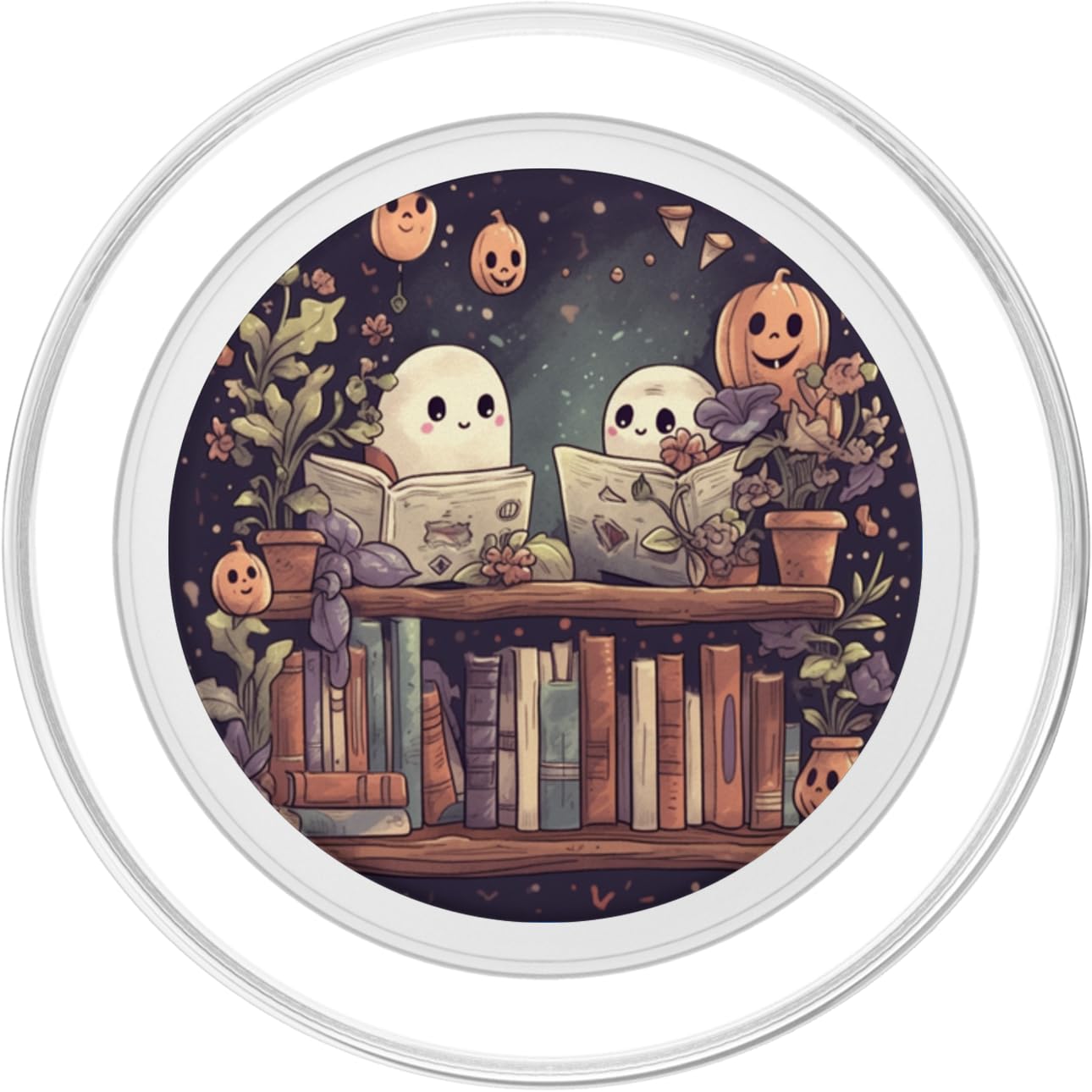 Cute Ghosts Reading Books Halloween Librarian Book Lover Popsockets Magsafe Popgrip For Iphone