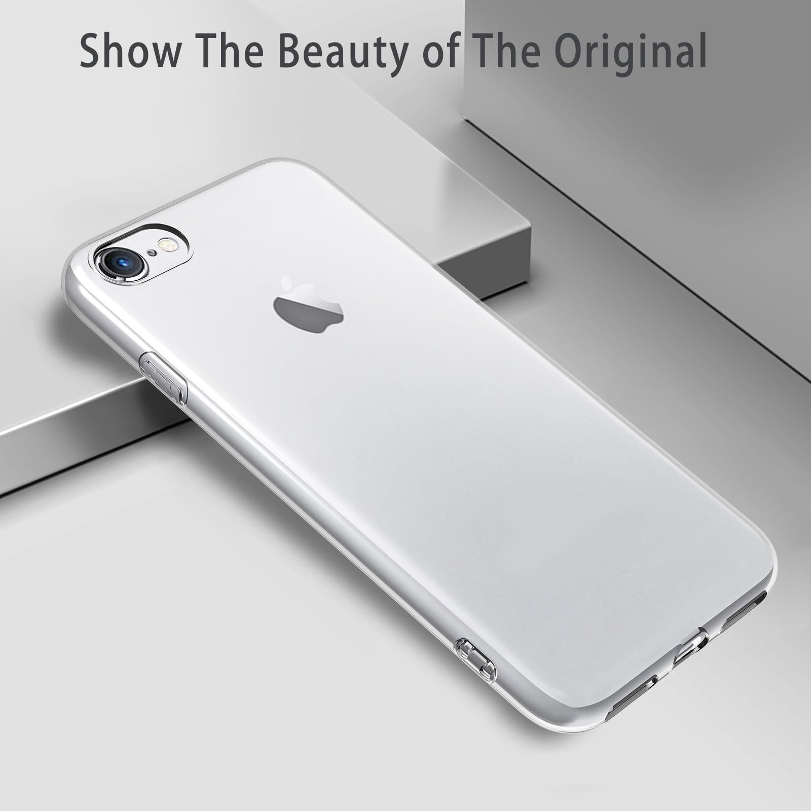 PinLiSheng Clear Soft Case for iPhone SE 3/2, 8/7 - Thin Transparent Protective Cover, 4.7 Inch, Slim Design, Lightweight