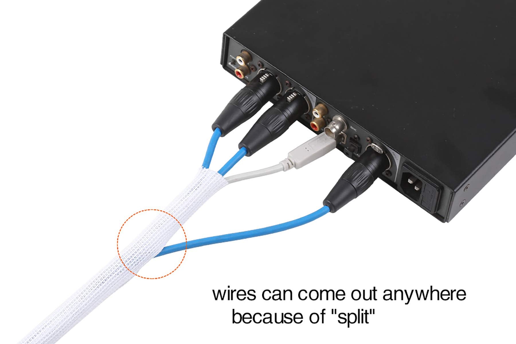 Alex Tech 10Ft - 1.25 Inch Cord Protector Wire Loom Tubing Cable Sleeve Split Sleeving For Usb Cable Power Cord Audio Video Cabl