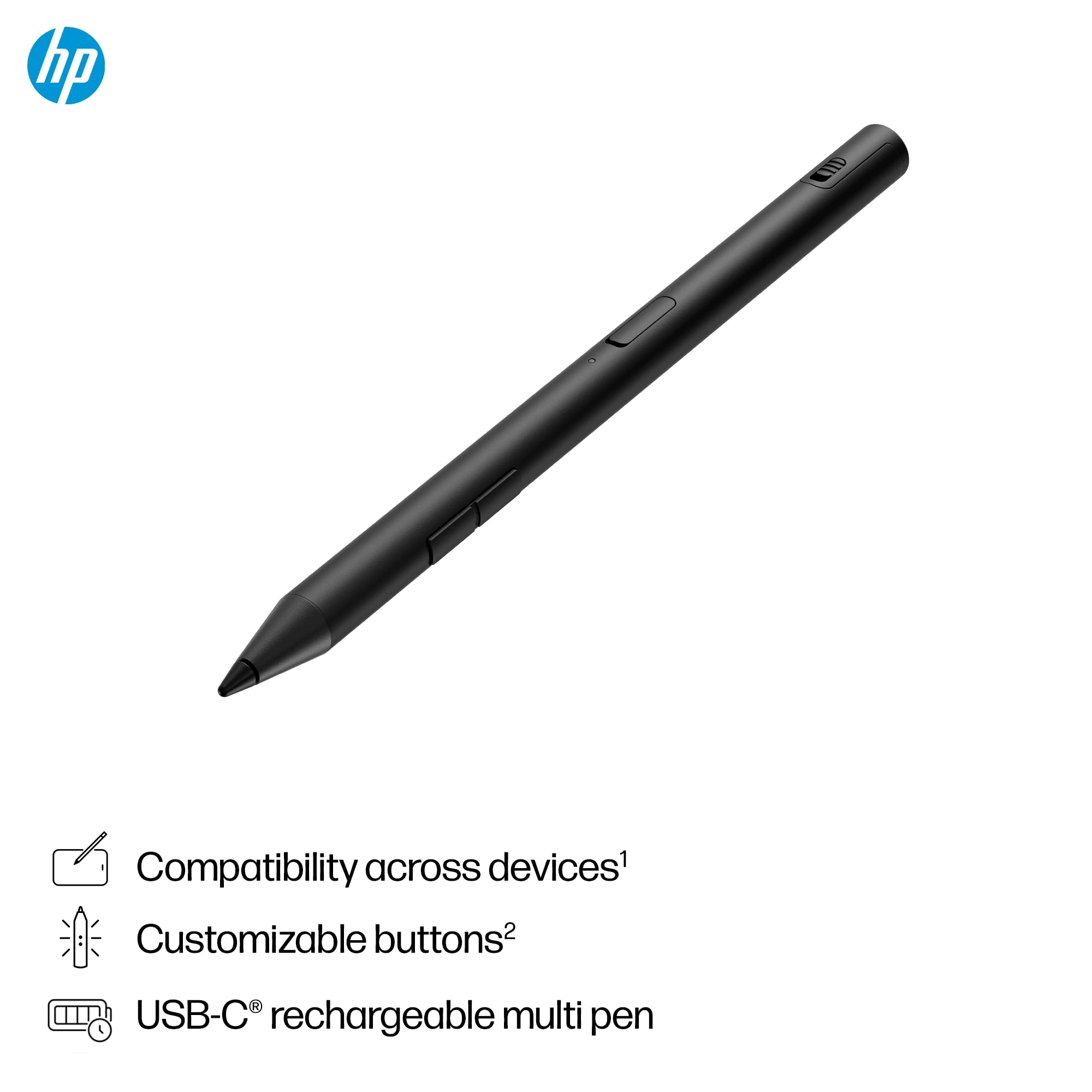 Hp 700 Rechargeable Multi Pen Compatible Across Devices/Protocols Usbc Charging, Long Battery Life, Led Indicator Customizable B