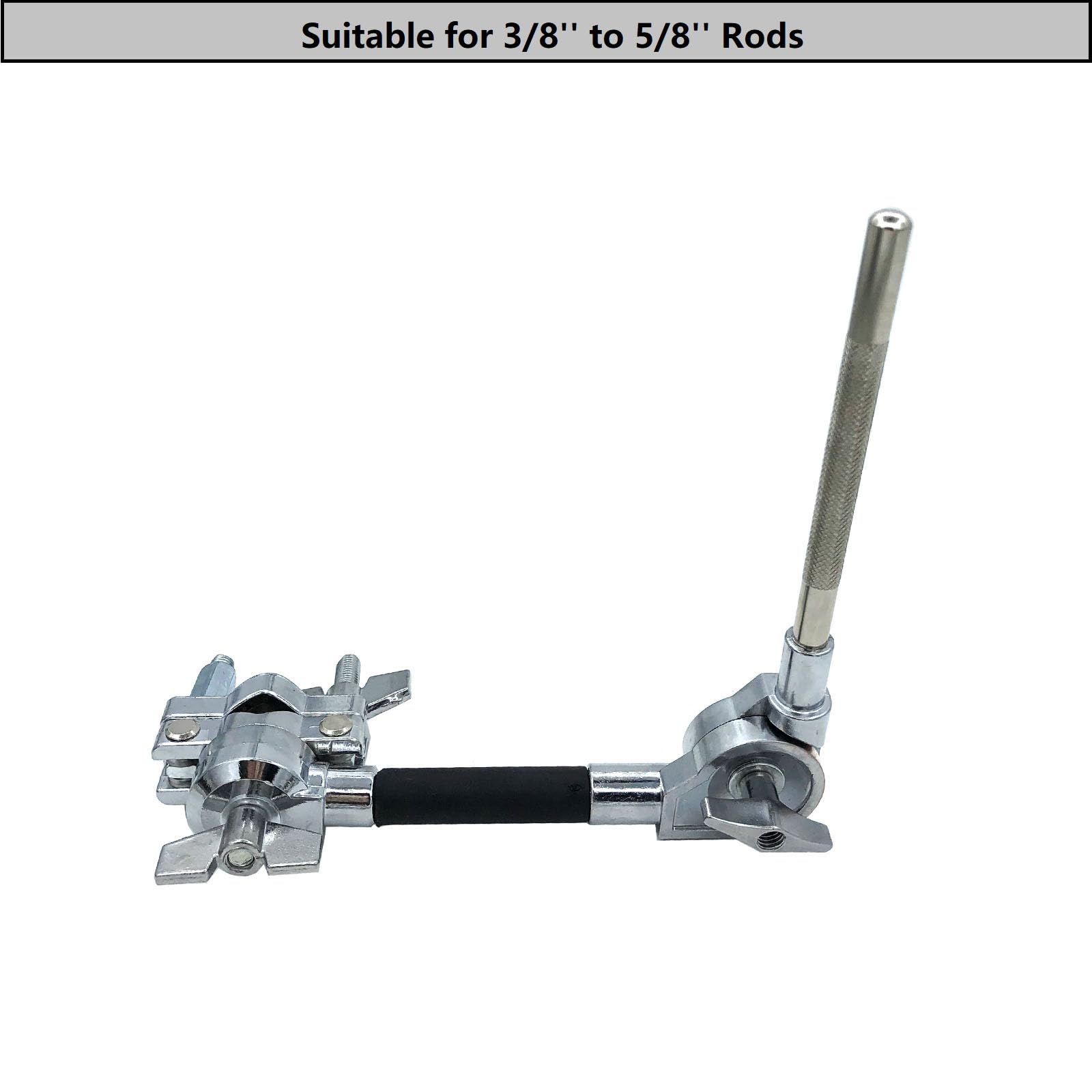 Tuoren Cowbell Mounting Clamp Adjustable Mini Cowbell Mount Bracket, Percussion Mounting Arm Clamp Integrated Extension Holder F