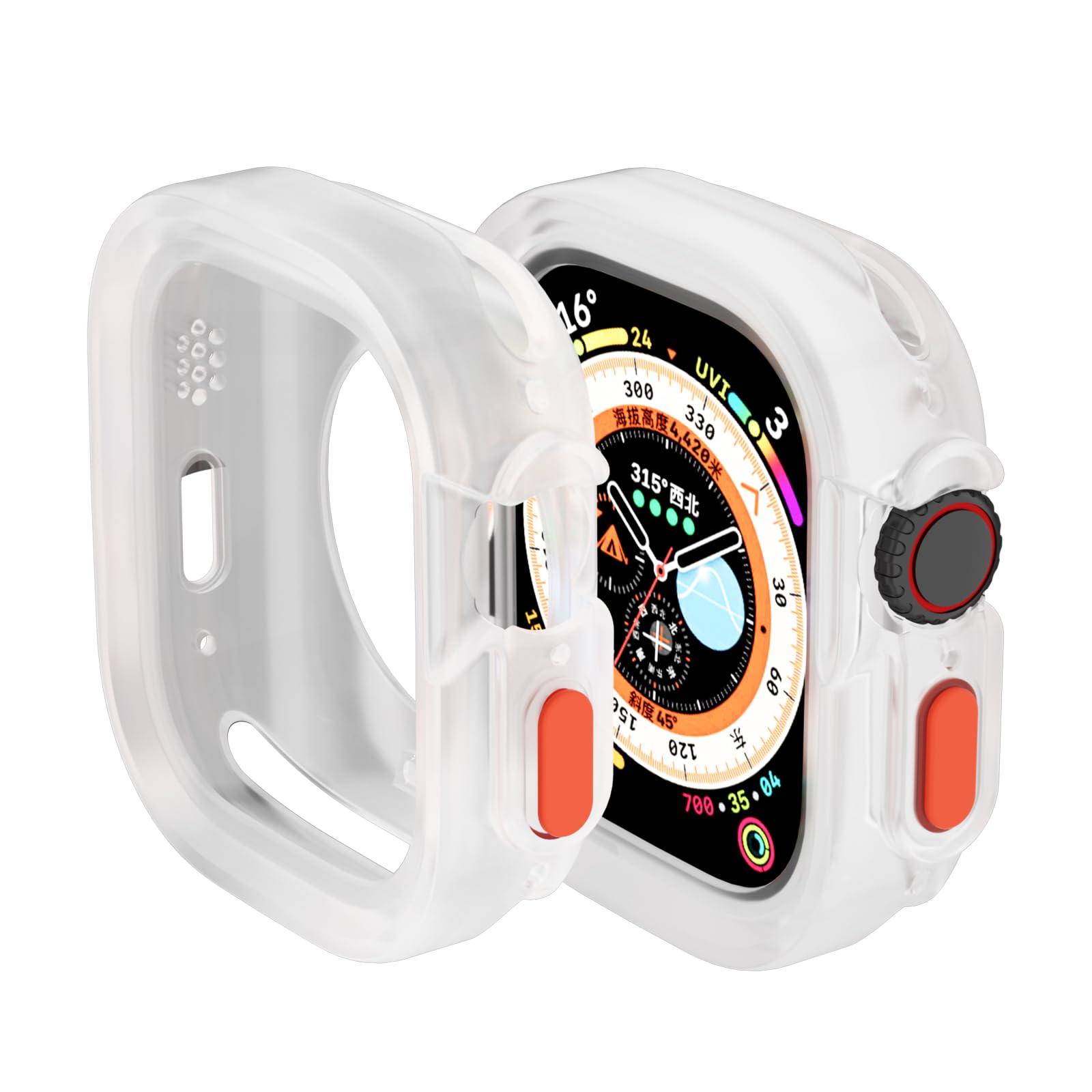 SDOCEBF Slim Flexible TPU Shockproof Bumper Cover, Rugged Case for iWatch Apple Watch Ultra 2/3, Apple Watch Ultra Bumper Case 4