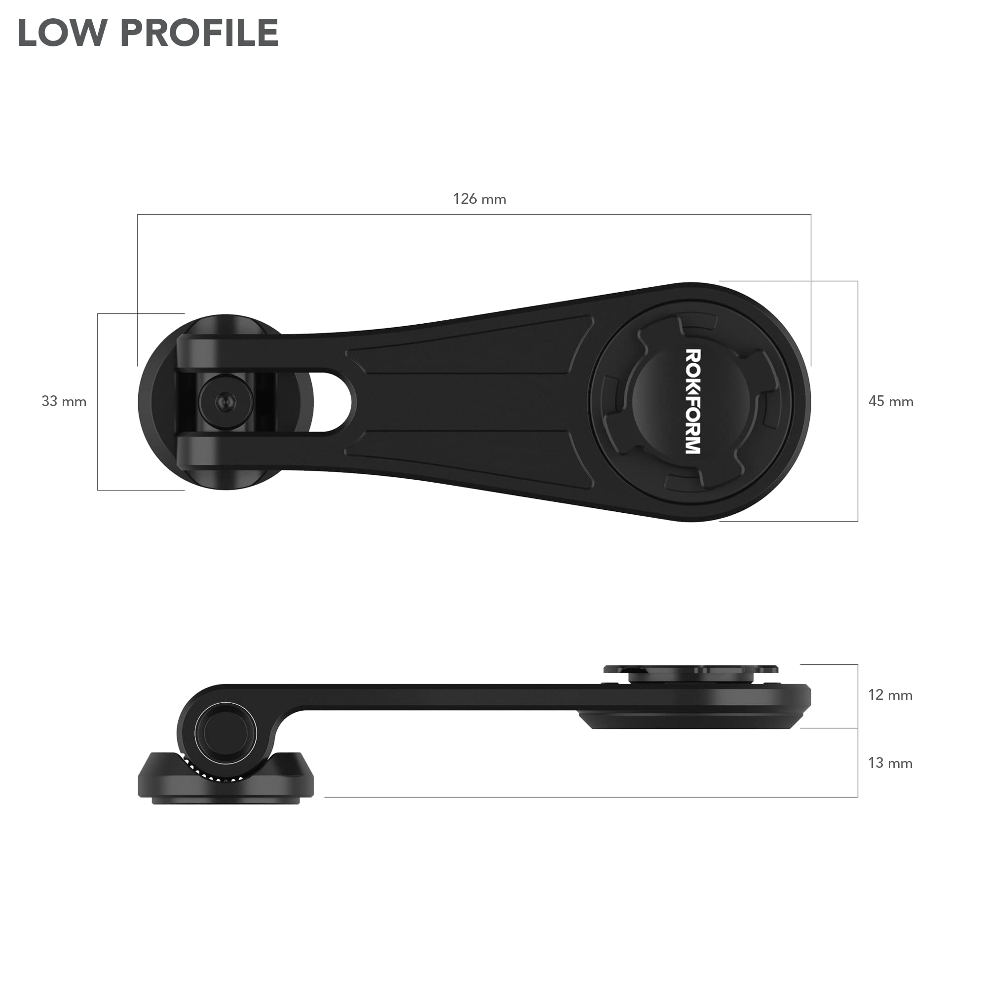 Rokform - Bike Mount, Adjustable Bicycle Phone Holder Fits Any Road Or Mountain Bike With 1-1/8'' Threadless Steer Tube, Compati