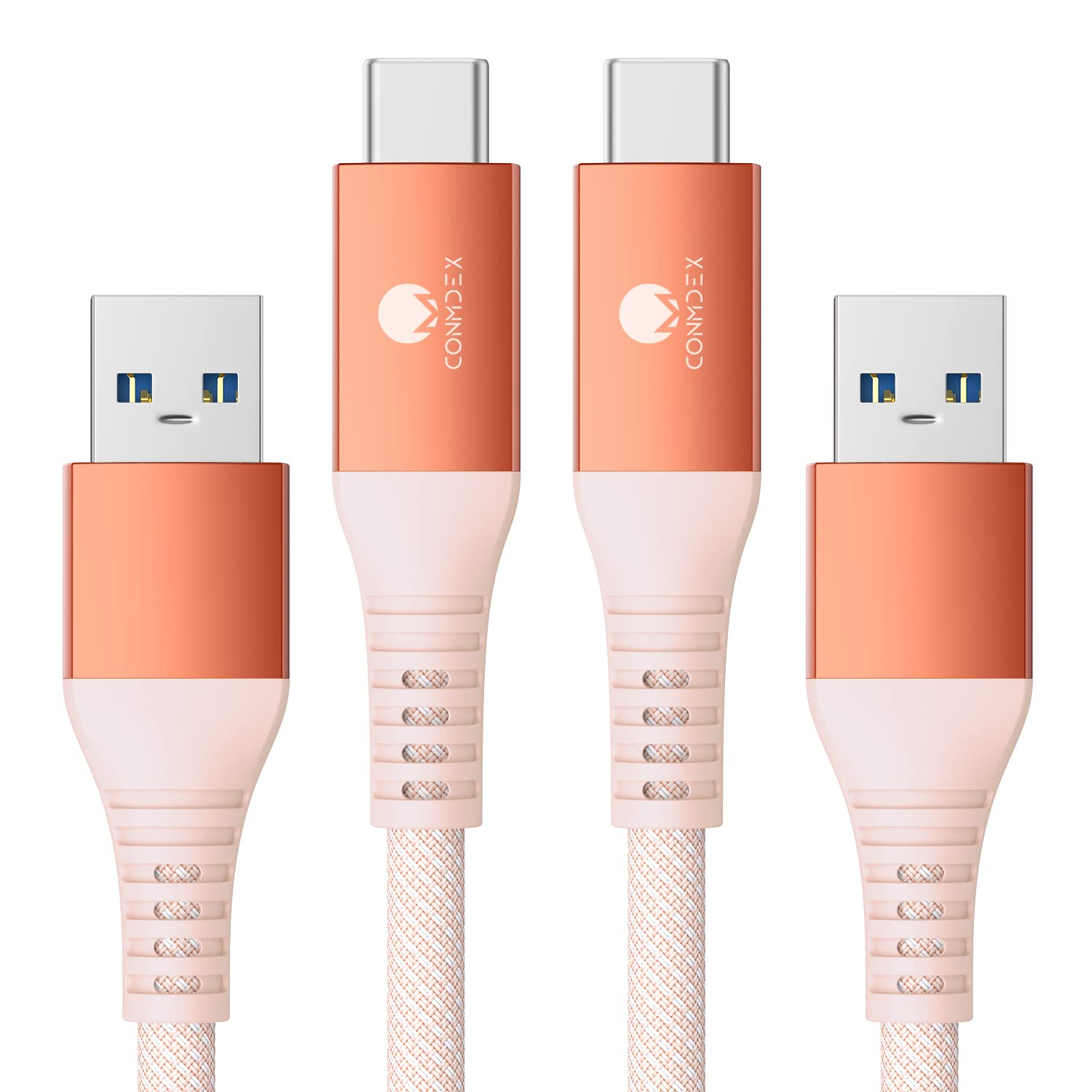Conmdex Usb C To Usb Cable [3Ft, 2 Pack] Android Auto Carplay Usb C Charging Cable, 10Gbps Usb 3.1 Gen 2 Usb A To Usb C Data Transfer Cord For Iphone 16 Plus Pro Max Samsung Galaxy S23 S22, Orange