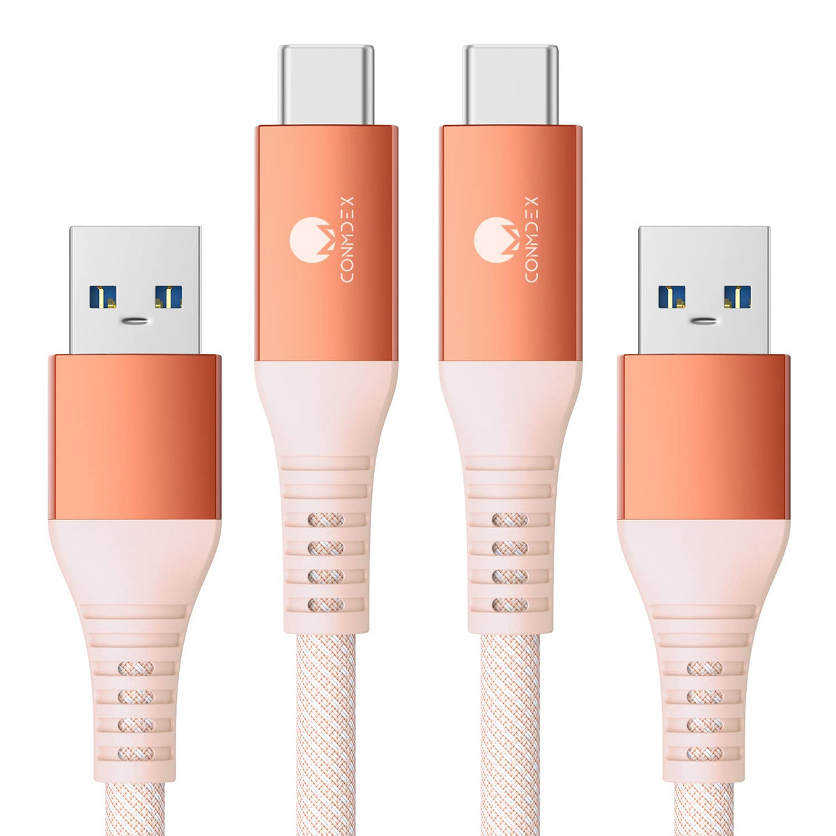 Conmdex Usb C To Usb Cable [3Ft, 2 Pack] Android Auto Carplay Usb C Charging Cable, 10Gbps Usb 3.1 Gen 2 Usb A To Usb C Data Transfer Cord For Iphone 16 Plus Pro Max Samsung Galaxy S23 S22, Orange