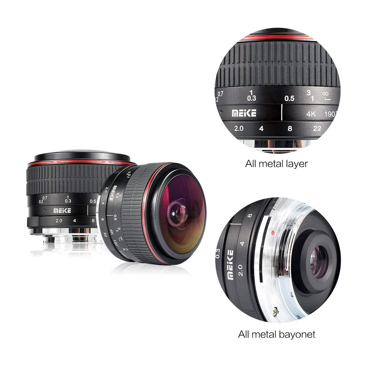 Meke 6.5Mm F2.0 Ultra Wide Fisheye Lens For Sony A9 A7Iii A7Riii A6400 A6500 A6000 A6100 A6300 Nex3 Nex5 Nex6 Nex7 A7Ii A7Sii A7