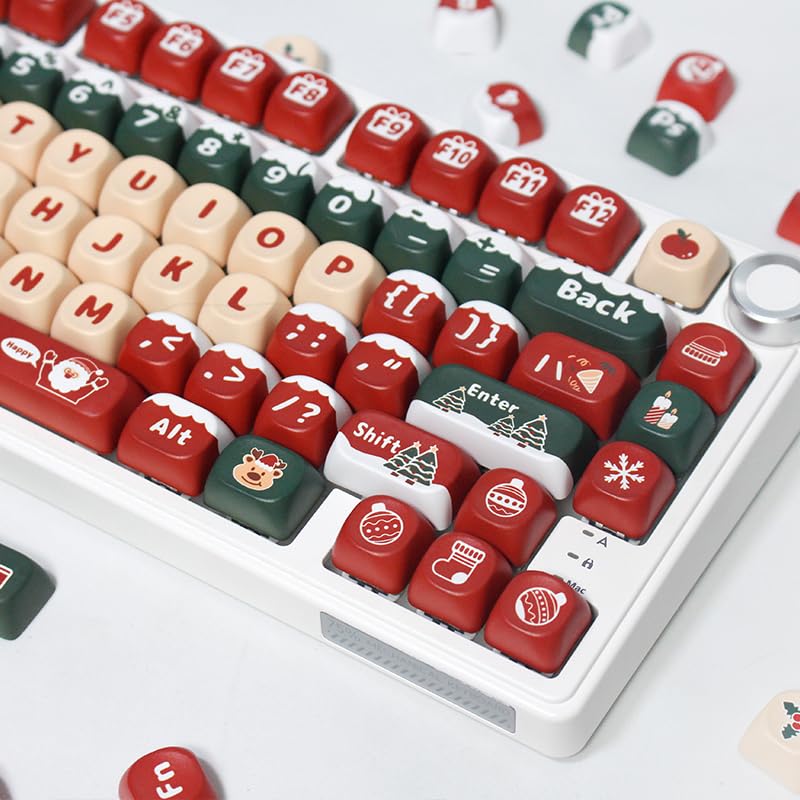 Ilycheegami Pbt Christmas Moa Xda Cute Round Keycaps Pbt Keycap Set For Girl Kids Custom Keyboard For Gateron Kailh Cherry Mx Sw