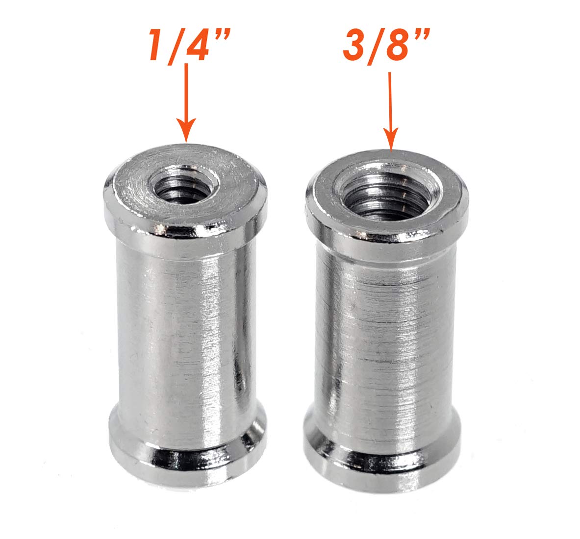 (2 Packs) 32Mm 1/4 To 3/8 Inch Female To Female Convertor Threaded Screw Adapter Spigot For Studio Light Stand, Hotshoe/Coldshoe