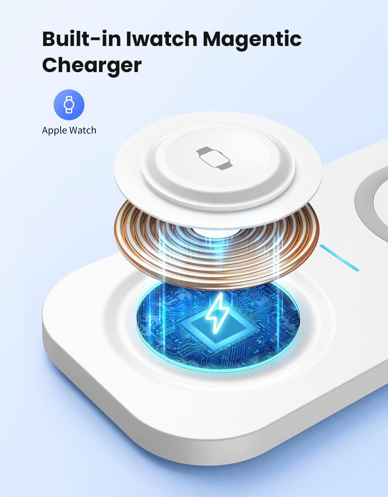 Ciyoyo Wireless Charging Pad, 2 In 1 Wireless Charger For Apple Iphone 15/14/14 Pro/13 Pro Max/Pro/Mini/12/11, Airpods 3/2/Pro,