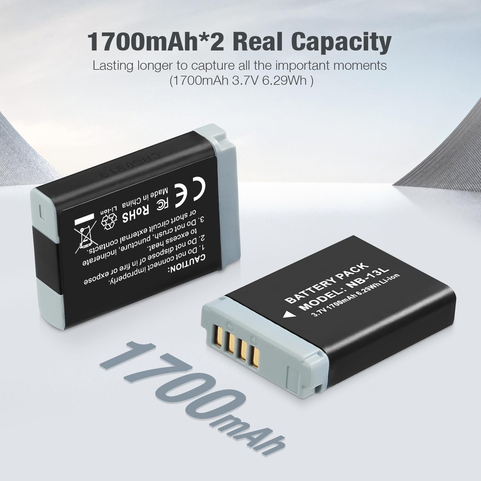 Nb 13L Battery 2 Pack Replacement Li Ion Batteries And Usb Dual Charger Set Compatible With Powershot G1X G5X G7 X G7X Mark 2 Ii