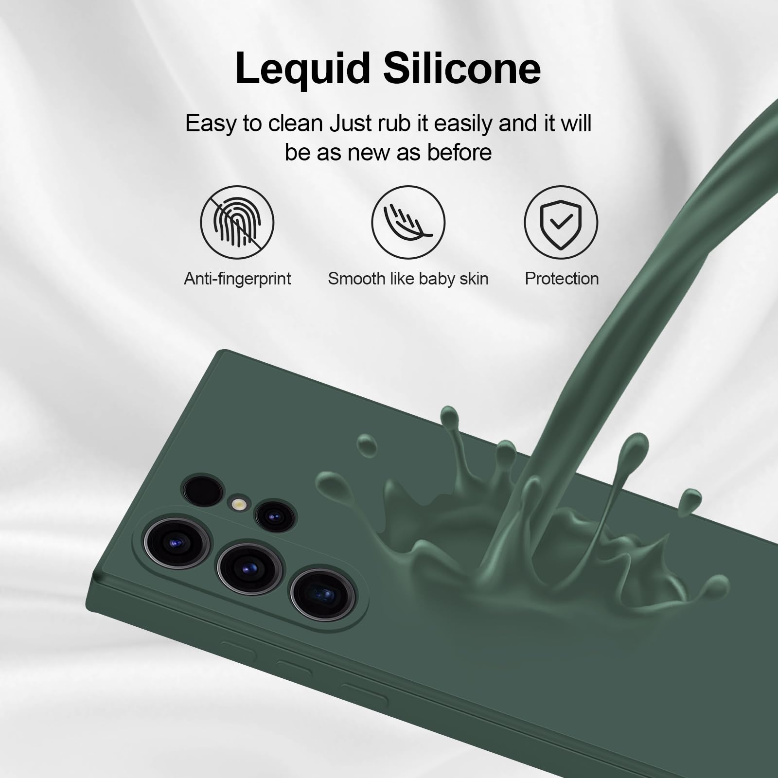 Giiyoon Silicone Case Compatible With Samsung Galaxy S23 Ultra 5G, Full Body Silky Soft Touch Phone Case With Camera Protection,